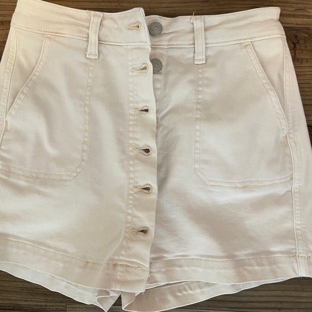 American Eagle Outfitters High Waist Cream Skort - Picture 8 of 8